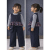 3 Pcs Set | Navy Sleevless Top, T-Shirt &Wide Leg Pants With Sling Bag