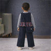 3 Pcs Set | Navy Sleevless Top, T-Shirt &Wide Leg Pants With Sling Bag