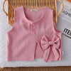 3 Pcs Set | Pink Side Bow Jacket, Shirt & Matching Pants Partywear Set