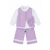 3 Pcs Set | Purple Bow Jacket, Shirt & Matching Pants Partywear Set