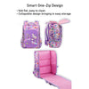 Purple 2D Pop Unicorn Garden School Backpack
