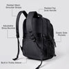 Solid Black Ted Glasses Badge School Backpack