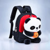 Black & Red Panda Tiny Toddlers Backpack with Removable Soft Toy for nursery and Playgroup
