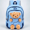 Blue & Brown Teddy Tiny Toddlers Backpack with Removable Soft Toy for nursery and Playgroup