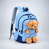 Blue & Brown Teddy Tiny Toddlers Backpack with Removable Soft Toy for nursery and Playgroup