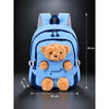 Blue & Brown Teddy Tiny Toddlers Backpack with Removable Soft Toy for nursery and Playgroup