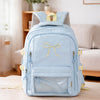 Pastel Blue Bow Multi-Pocket School Backpack