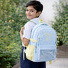 Pastel Blue Bow Multi-Pocket School Backpack