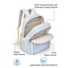 Pastel Blue Bow Multi-Pocket School Backpack