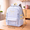 Pastel Blue Bow Multi-Pocket School Backpack