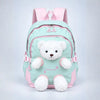 Green & White Teddy Tiny Toddlers Backpack with Removable Soft Toy for nursery and Playgroup