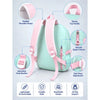 Green & White Teddy Tiny Toddlers Backpack with Removable Soft Toy for nursery and Playgroup