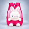Fuschia Bunny Tiny Toddlers Backpack with Removable Soft Toy for nursery and Playgroup