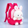 Fuschia Bunny Tiny Toddlers Backpack with Removable Soft Toy for nursery and Playgroup