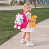 Fuschia Pink Reindeer Backpack with Removable Soft Toy for Toddlers