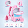 Pink & Blue Bunny Tiny Toddlers Backpack with Removable Soft Toy for nursery and Playgroup