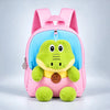 Pink & Blue Crocodile Tiny Toddlers Backpack with Removable Soft Toy for nursery and Playgroup