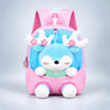 Pink & Blue Reindeer Tiny Toddlers Backpack with Removable Soft Toy for nursery and Playgroup