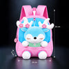Pink & Blue Reindeer Tiny Toddlers Backpack with Removable Soft Toy for nursery and Playgroup