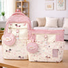 Pink Dog Print 2 Pcs Combo Set - Matching Backpack & Tote-Style Bag with Detachable Pouch