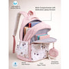 Pink Dog Print 2 Pcs Combo Set - Matching Backpack & Tote-Style Bag with Detachable Pouch