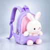 Purple & Pink Bunny Tiny Toddlers Backpack with Removable Soft Toy for nursery and Playgroup