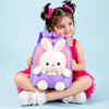 Purple & Pink Bunny Tiny Toddlers Backpack with Removable Soft Toy for nursery and Playgroup