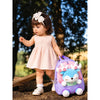 Purple & Pink Reindeer Tiny Toddlers Backpack with Removable Soft Toy for nursery and Playgroup