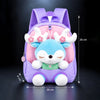 Purple & Pink Reindeer Tiny Toddlers Backpack with Removable Soft Toy for nursery and Playgroup