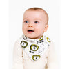 3Pcs Set Of Geometric Animals Print Premium Adjustable Snap Button Closure Bibs