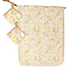 Yellow Flower Muslin Cotton Blanket With 2 Matching Napkins