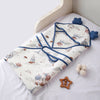 Blue Baloon Muslin Cotton Wrapper With Hood