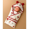Red Hot Air Baloon Wrapper Blanket With Hood