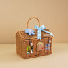 15 Pcs Blue Blessed Home Cane Basket Newborn Gift Box