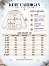 Blue Bow & Pom-Pom Knitted Winter Cardigan Sweater for Girls
