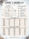 Cream & Navy Blue Nordic Pattern Winter Cardigan Sweater for Kids