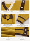 Olive Yellow V-Neck Puppy Pocket V Neck Winter Cardigan Sweater for Kids