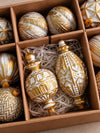 10 pcs Ivory & Gold Self Print Big Size Christmas Tree Ornaments big size Decoration Luxe Balls Set