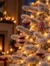 10 pcs Wine Velvet & Gold Crystals Christmas Tree Big Size Ornaments, Decoration Balls Set