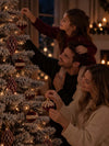 10 pcs Wine Velvet & Gold Crystals Christmas Tree Big Size Ornaments, Decoration Balls Set