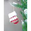 6 Pcs Red Knitted Snowflakes Themed Christmas Tree Ornaments