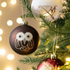 16 Pcs Maroon & Brown Woodland Owl Themed Christmas Balls Tree Hanging
