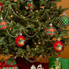 16Pcs Red Green Gold Print Christmas Tree Ornaments