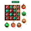 16Pcs Red Green Gold Print Christmas Tree Ornaments