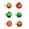16Pcs Red Green Gold Print Christmas Tree Ornaments