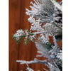 5.9 feet Bushy Long Snowy Leaves Xmas Tree with 8 free Wired Red Poinsetta Flower Tips, 180 cms with 550 Branch Tips