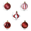 26 Pcs Broad Pointed Red White Themed Christmas Balls Tree Hanging
