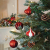 26 Pcs Gold Lid Shimmer Red & White Themed Christmas Balls Tree Hanging