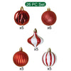 26 Pcs Gold Lid Shimmer Red & White Themed Christmas Balls Tree Hanging