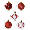26 Pcs Gold Lid Shimmer Red & White Themed Christmas Balls Tree Hanging